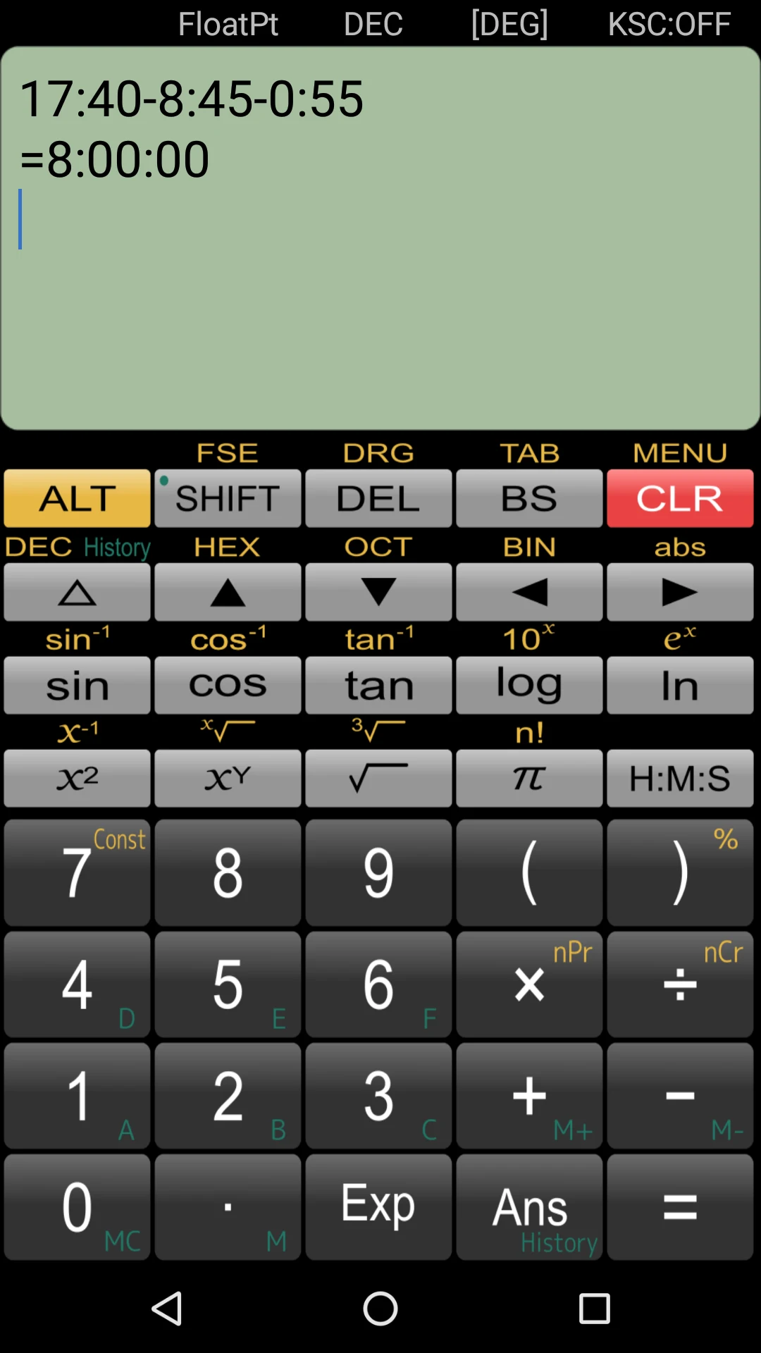 Panecal Scientific Calculator screenshot