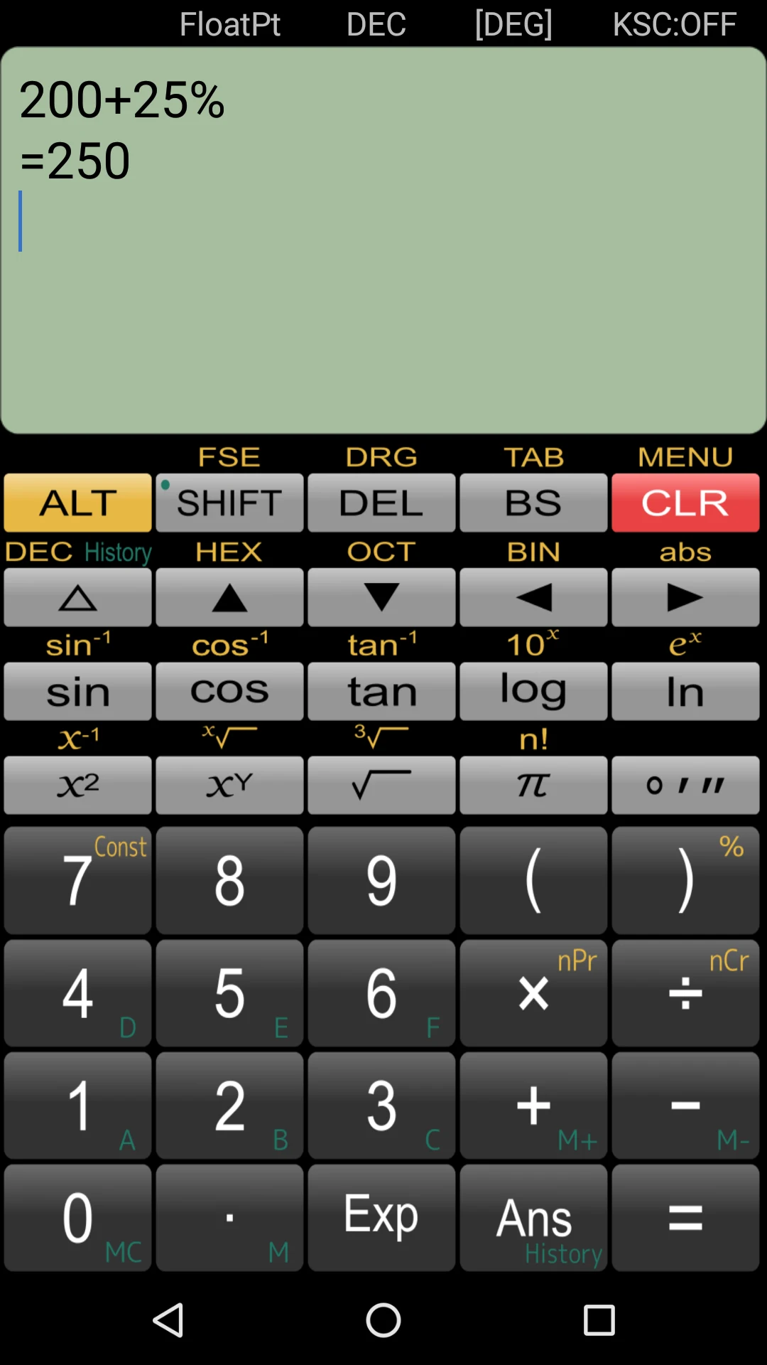 Panecal Scientific Calculator screenshot