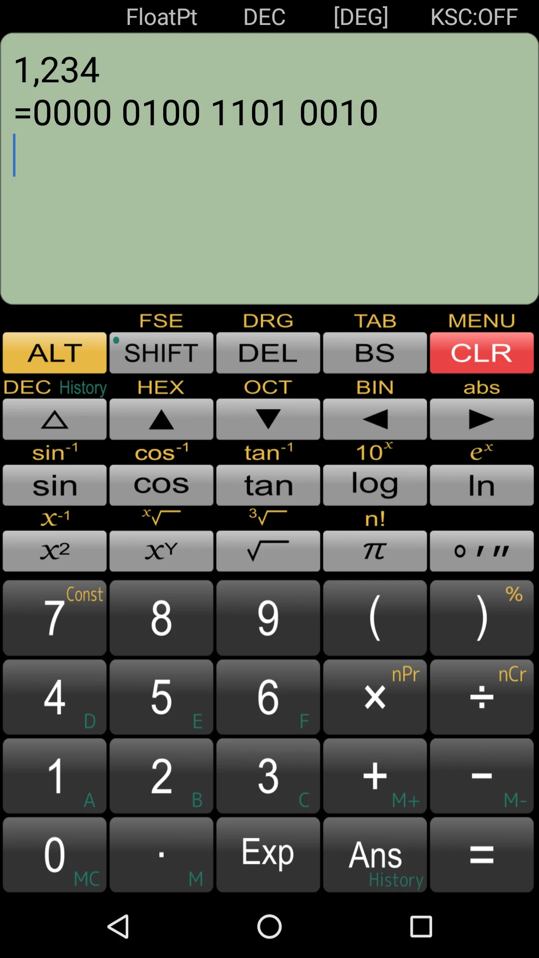 Panecal Scientific Calculator screenshot