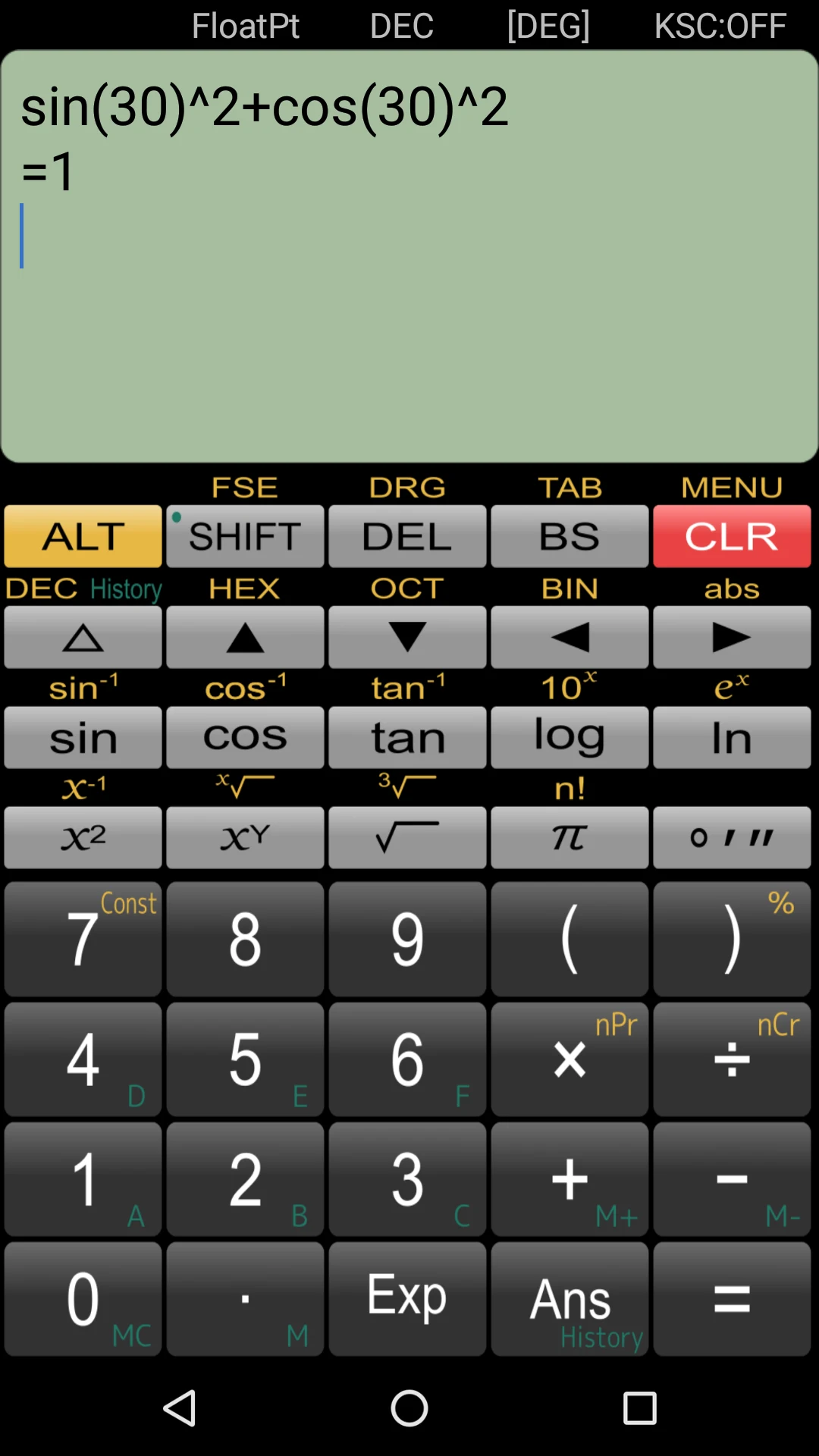 Panecal Scientific Calculator screenshot